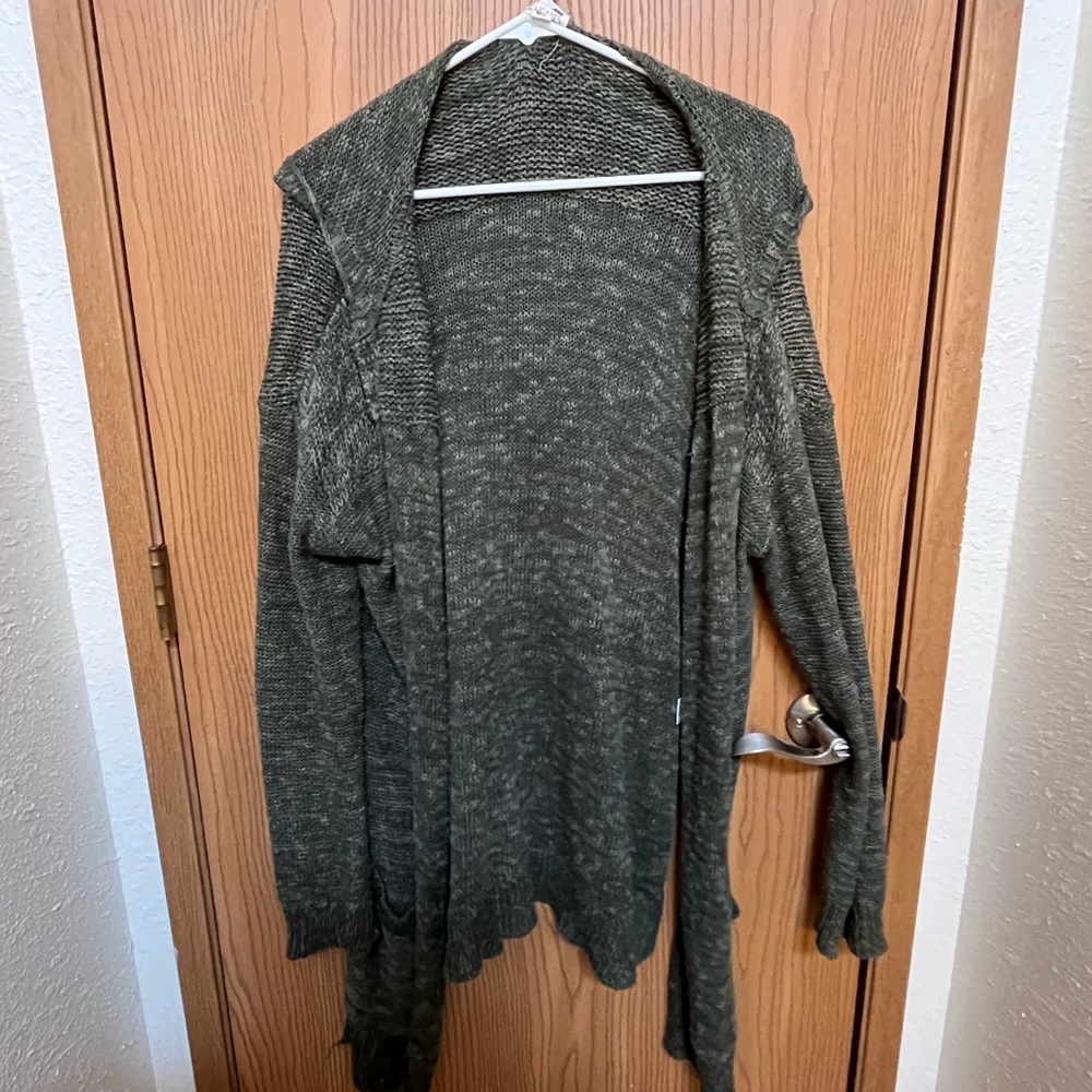 LA Hearts Green Cardigan